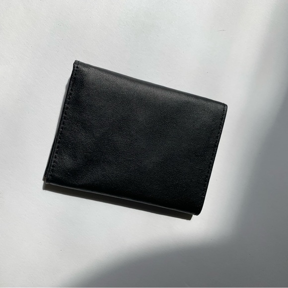 GENUINE LEATHER BLACK BILL FOLD WALLET NEW NEVER USED - Picture 3 of 5